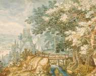 Stevens Pieter II Landscape with a Footbridge  - Hermitage